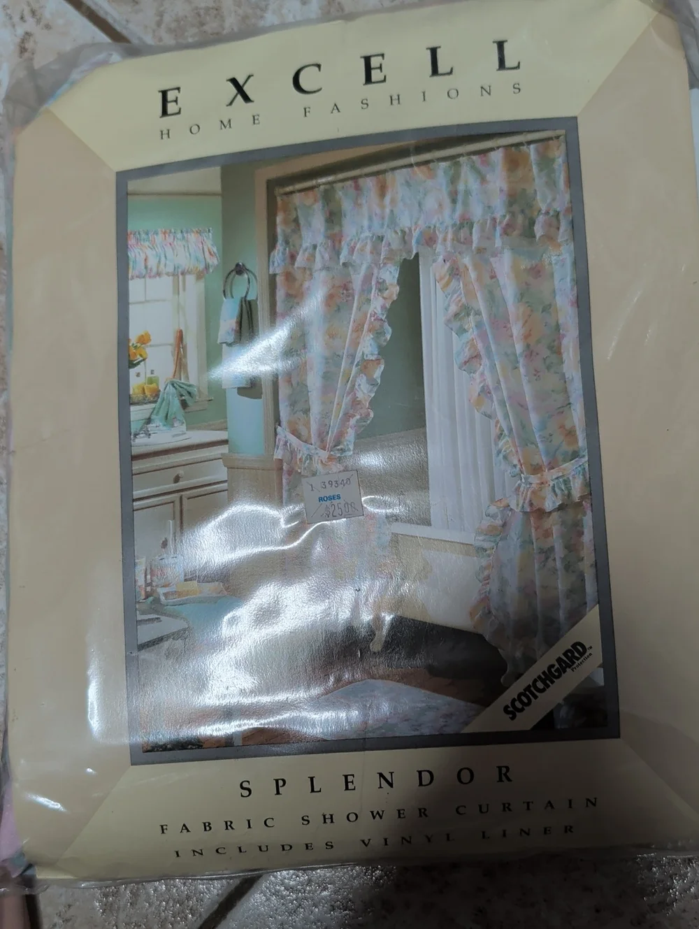 New Splendor Floral Fabric Shower Curtain - Pastel Multi